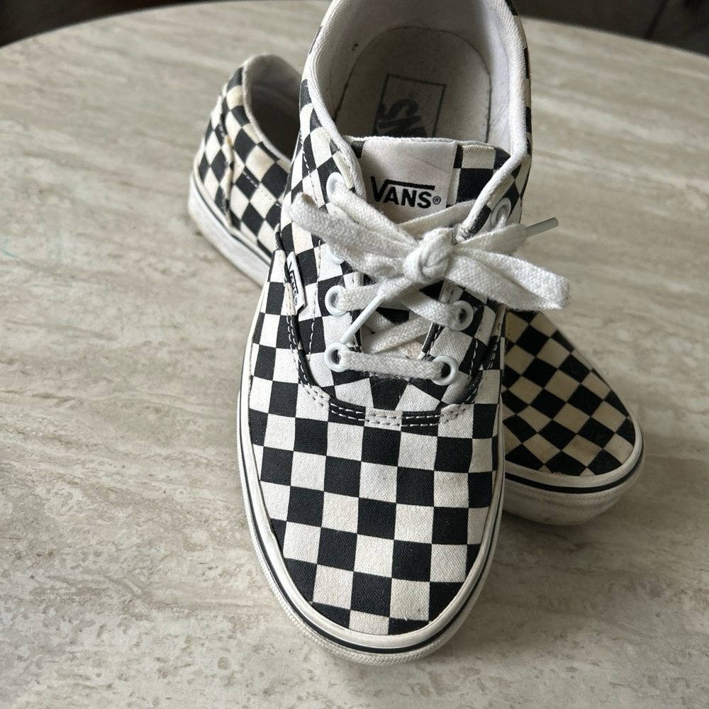 Vans Kids Black and White Checkered Sneakers